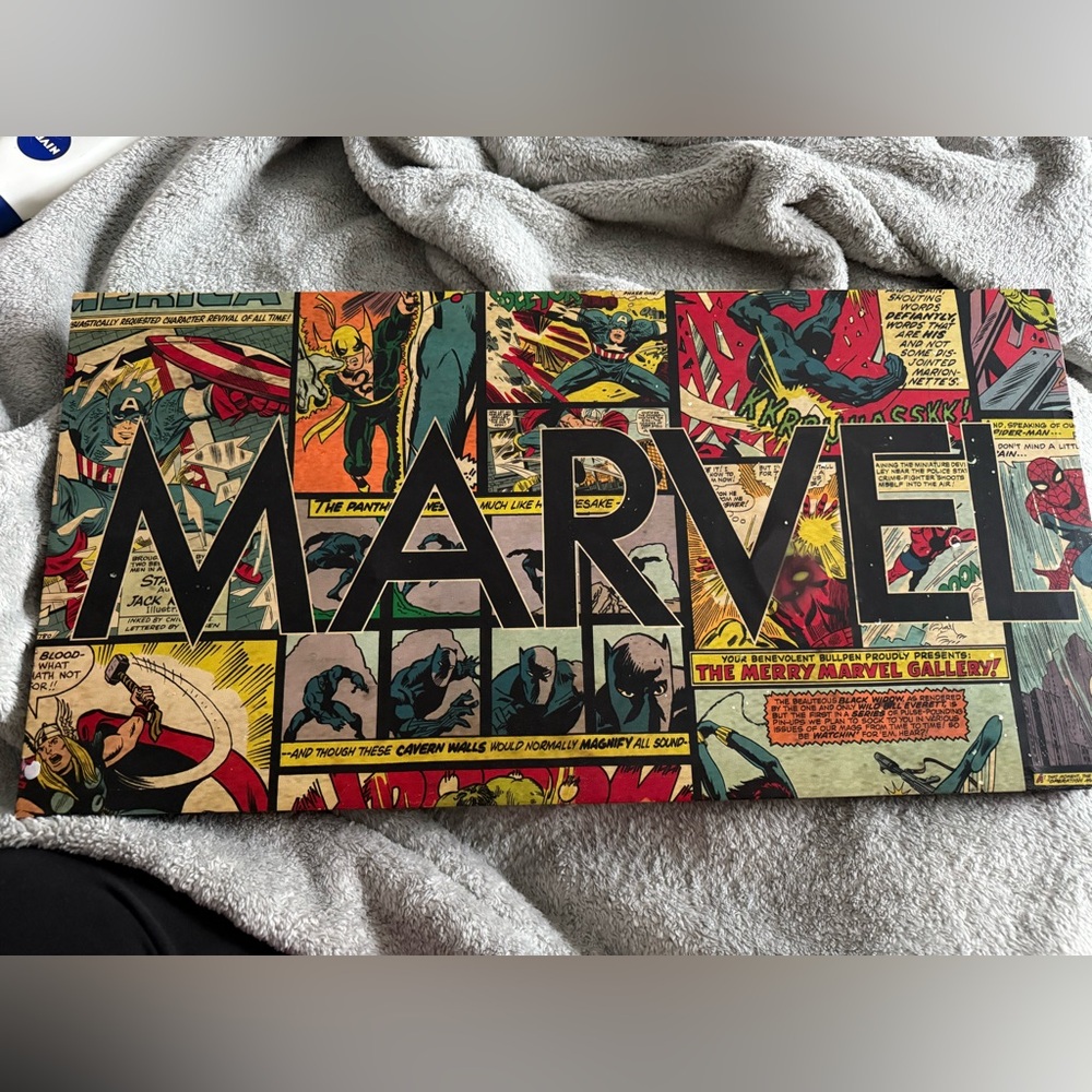 Marvel Retro Comic Art Canvas with Red and Yellow